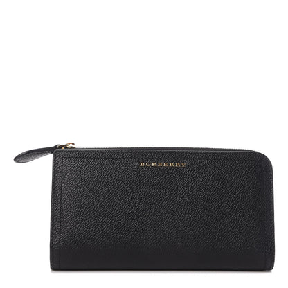 Burberry Grained Calfskin Zip Wallet Black 1 of 9