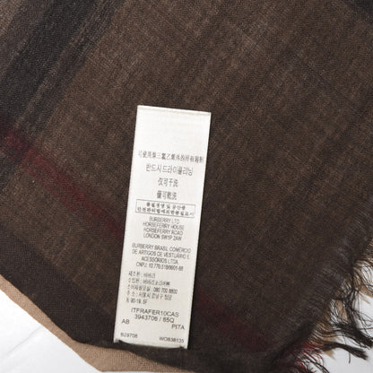 Burberry Wool Silk House Check Lightweight Scarf Camel 3 of 3