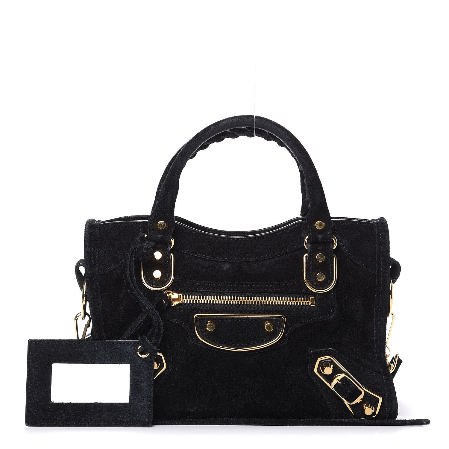 Balenciaga Baby Daim Suede Gold Metallic Edge Hardware Mini City Black 1 of 12