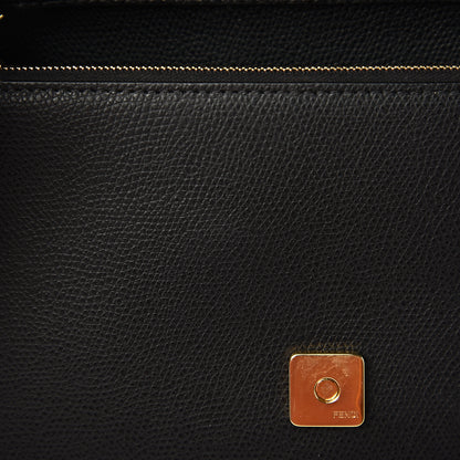Fendi Vitello Cruise F is Fendi Bi-Color FF 1974 Embossed Medium Envelope Wallet On Chain Black Maya 7 of 10
