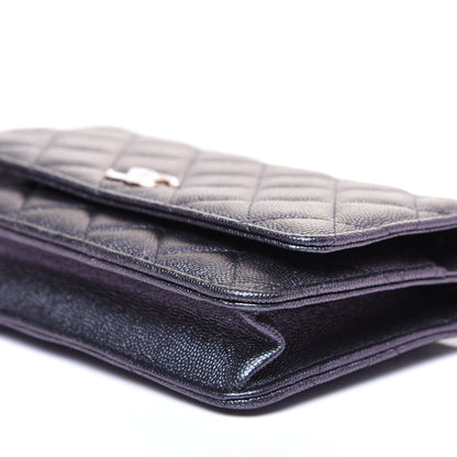 Chanel Iridescent Caviar Quilted Wallet On Chain WOC Black 13 of 29