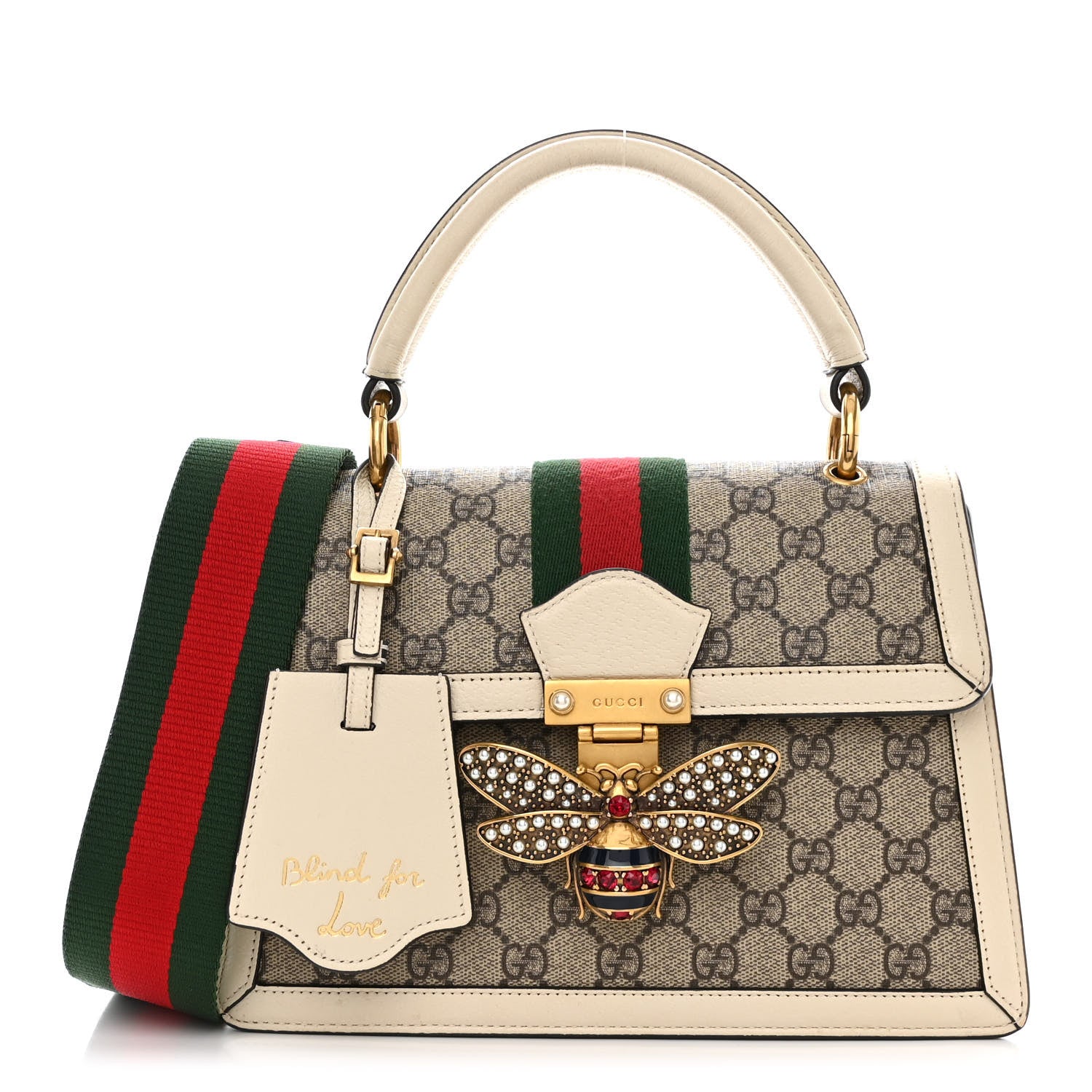 Gucci GG Supreme Monogram Small Queen Margaret Top Handle Bag White 1 of 13