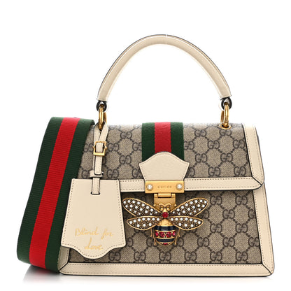 Gucci GG Supreme Monogram Small Queen Margaret Top Handle Bag White 1 of 13
