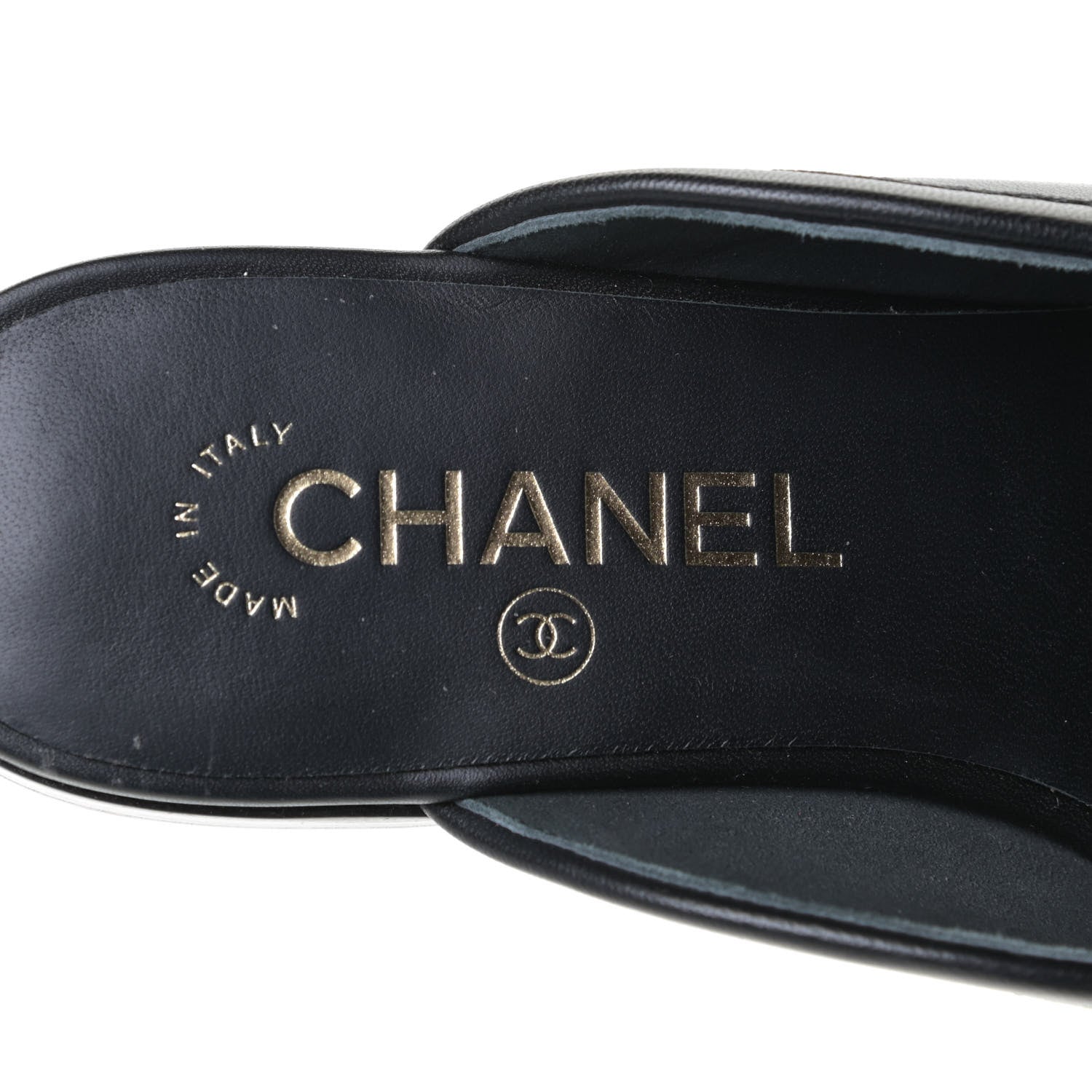 Chanel Lambskin Pearl CC Mules 36 Black 11 of 12
