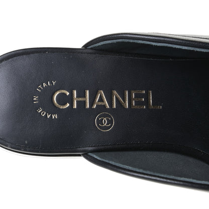 Chanel Lambskin Pearl CC Mules 36 Black 11 of 12