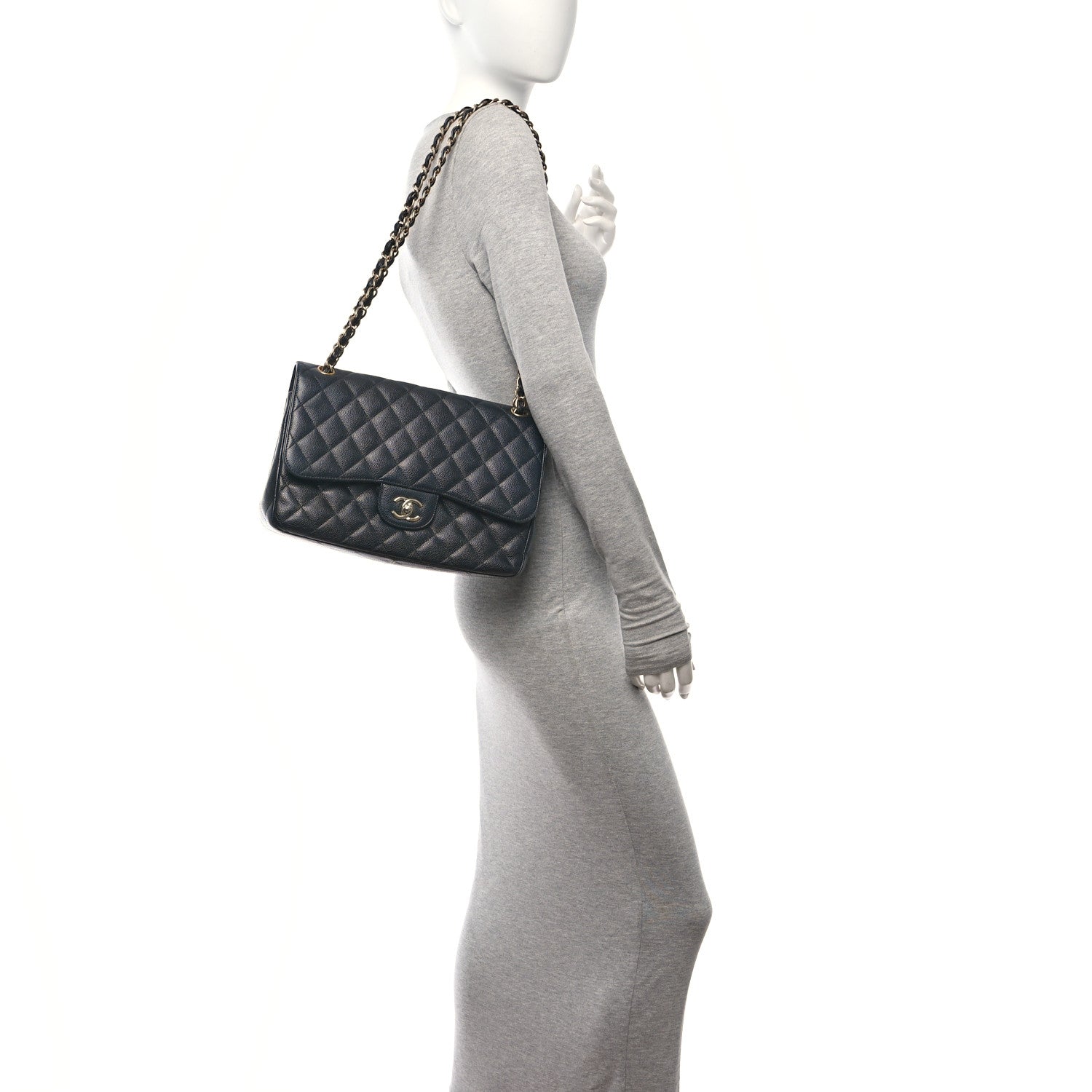 Chanel Caviar Quilted Jumbo Double Flap Black 2 of 10