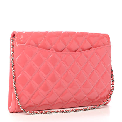 Chanel Patent Quilted Clutch With Chain Flap Fuchsia 2 of 4