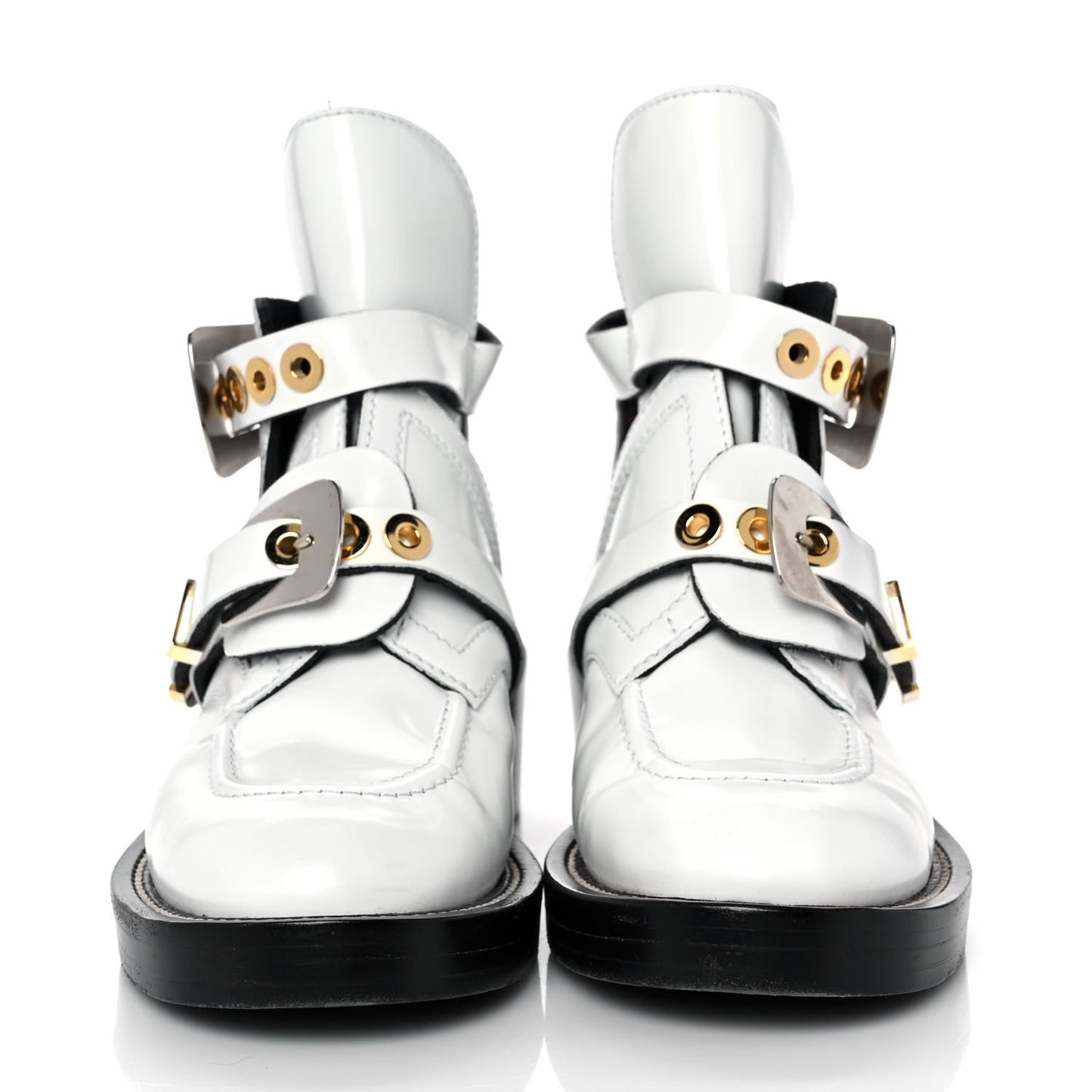 Brushed Calfskin Ceinture Ankle Boots 37 White