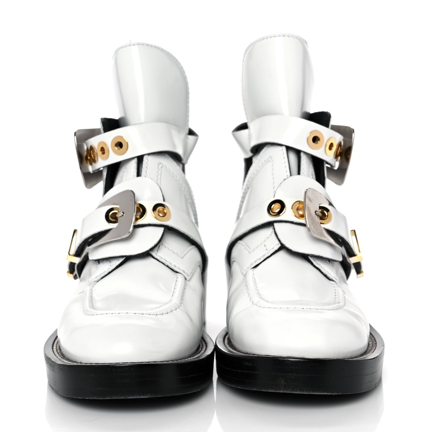 Balenciaga Brushed Calfskin Ceinture Ankle Boots 37 White 2 of 9
