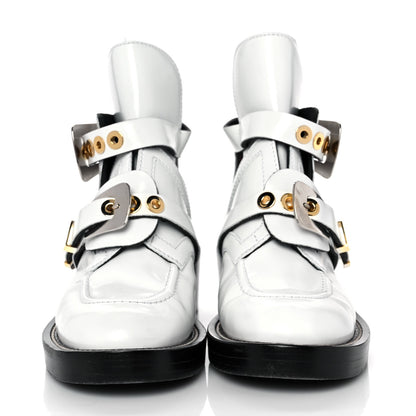 Balenciaga Brushed Calfskin Ceinture Ankle Boots 37 White 2 of 9