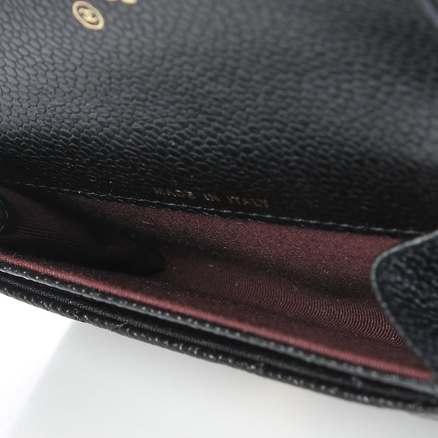 Caviar Quilted Flap Card Holder Black