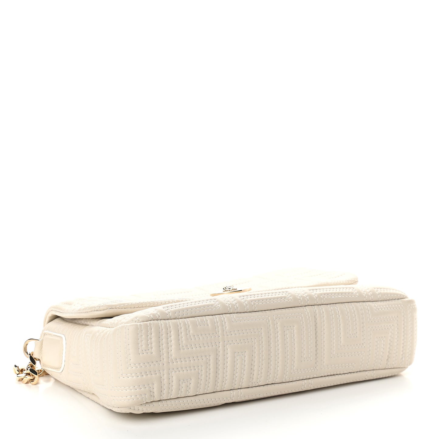 Calfskin Icon Quilted Flap White