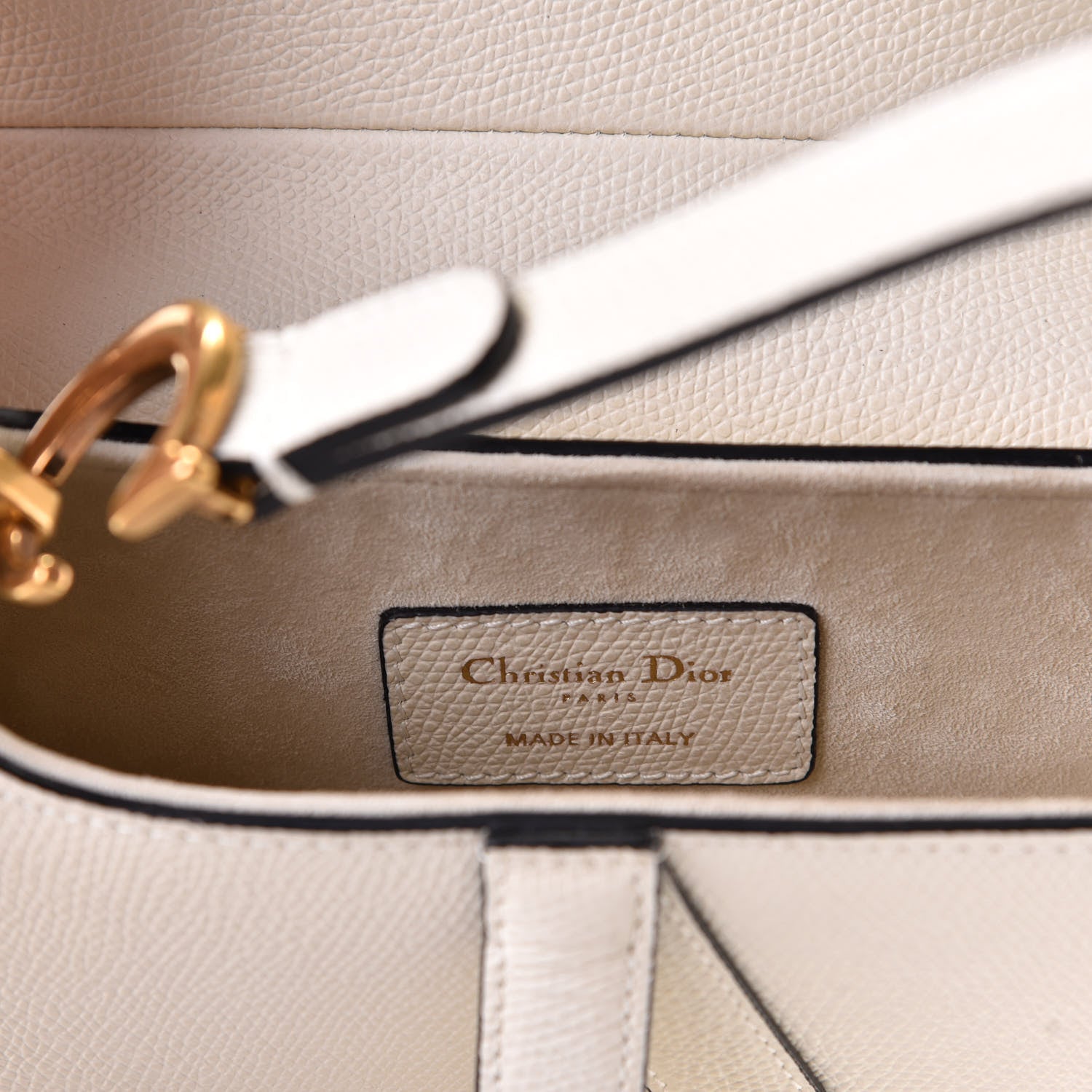 Christian Dior Grained Calfskin Mini Saddle Bag White 4 of 5