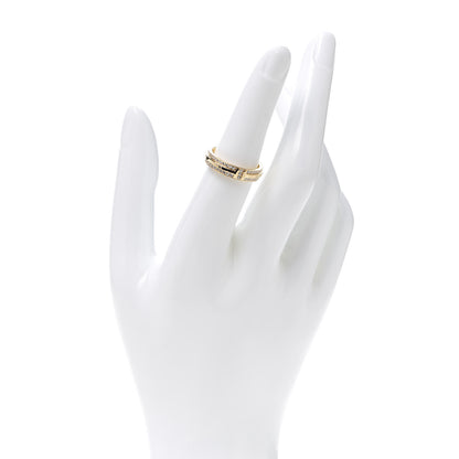 Tiffany 18K Yellow Gold Diamond Narrow T Two Ring 53 6.5 2 of 4