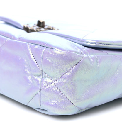 Chanel Iridescent Calfskin Quilted Medium Chanel 19 Flap Light Purple Blue 10 of 10