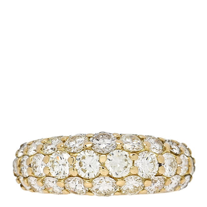 Parker & West by FASHIONPHILE 18K Yellow Gold Diamond 2.22ctw Three Row Dome Band Ring  50 5.5 1 of 10