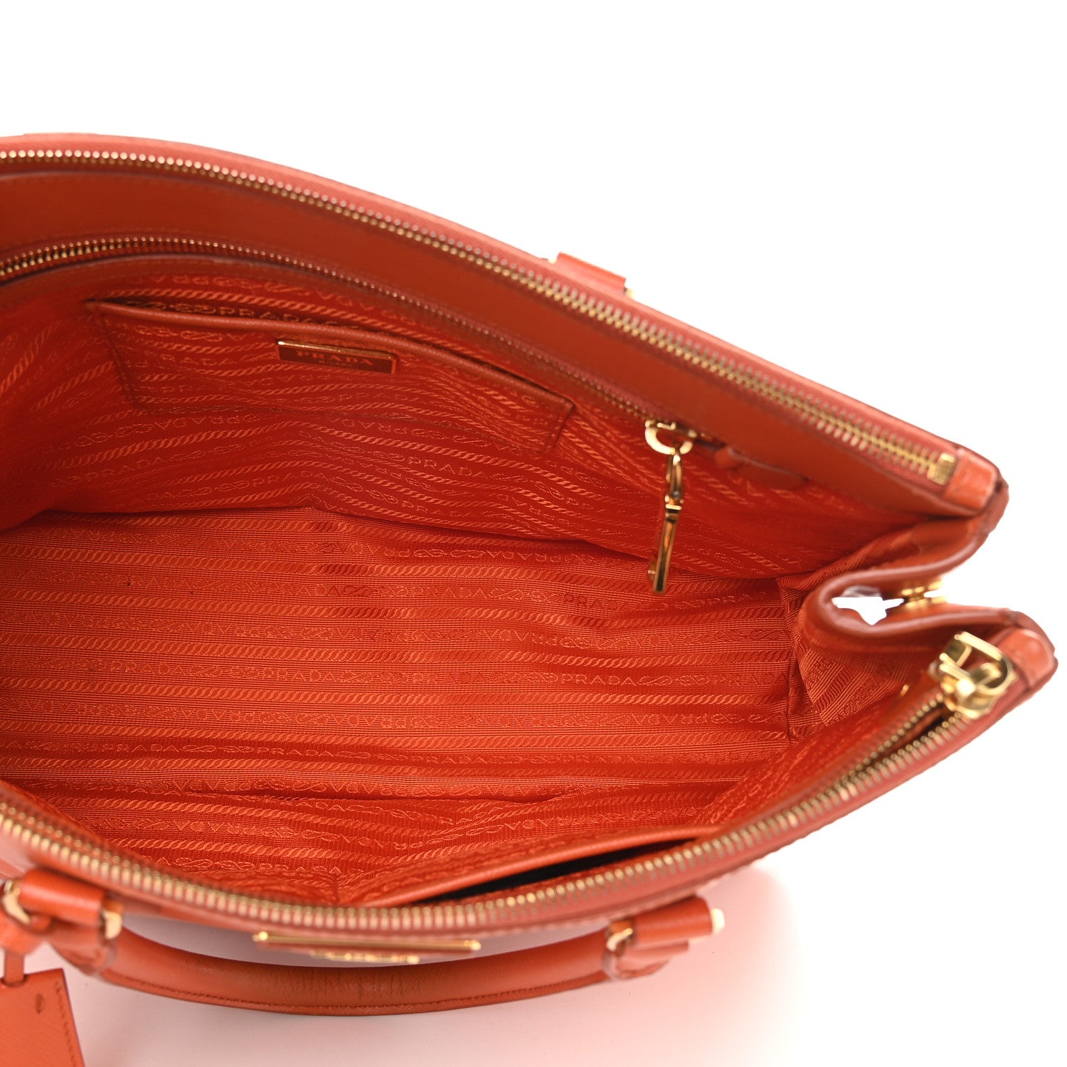 Prada Saffiano Large Galleria Double Zip Tote Papaya 5 of 14