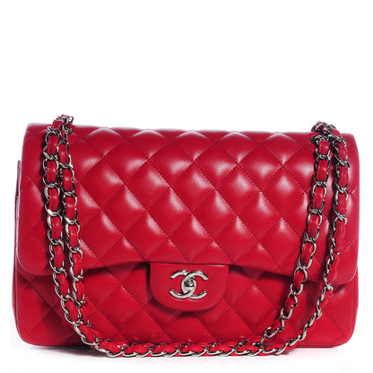 Chanel Lambskin Jumbo Double Flap Red 1 of 8