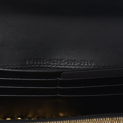 Fendi Vitello Liberty F is Studded Continental Envelope Wallet On Chain Black 6 of 10