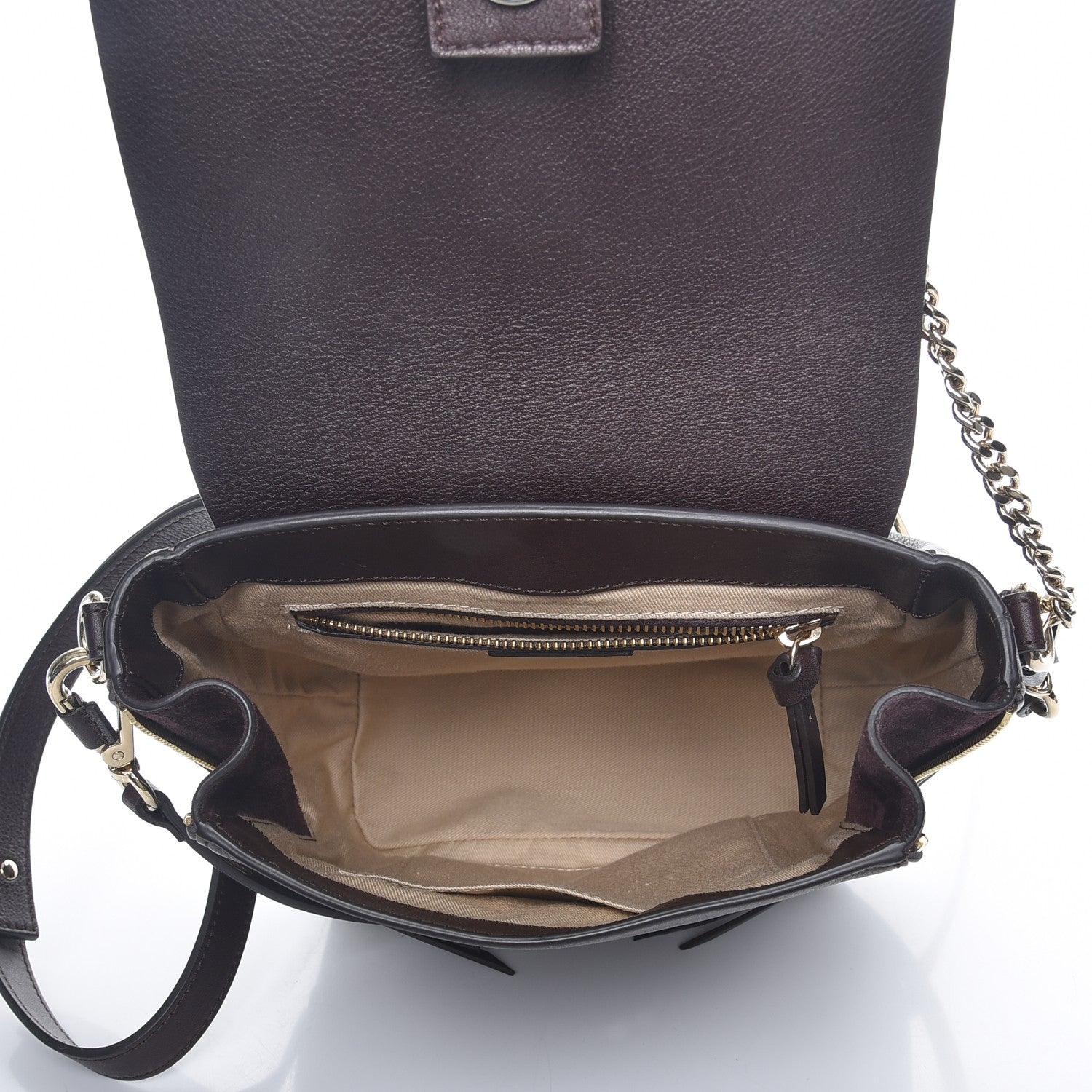 Chloe Suede Calfskin Small Faye Backpack Carbon Brown 5 of 7