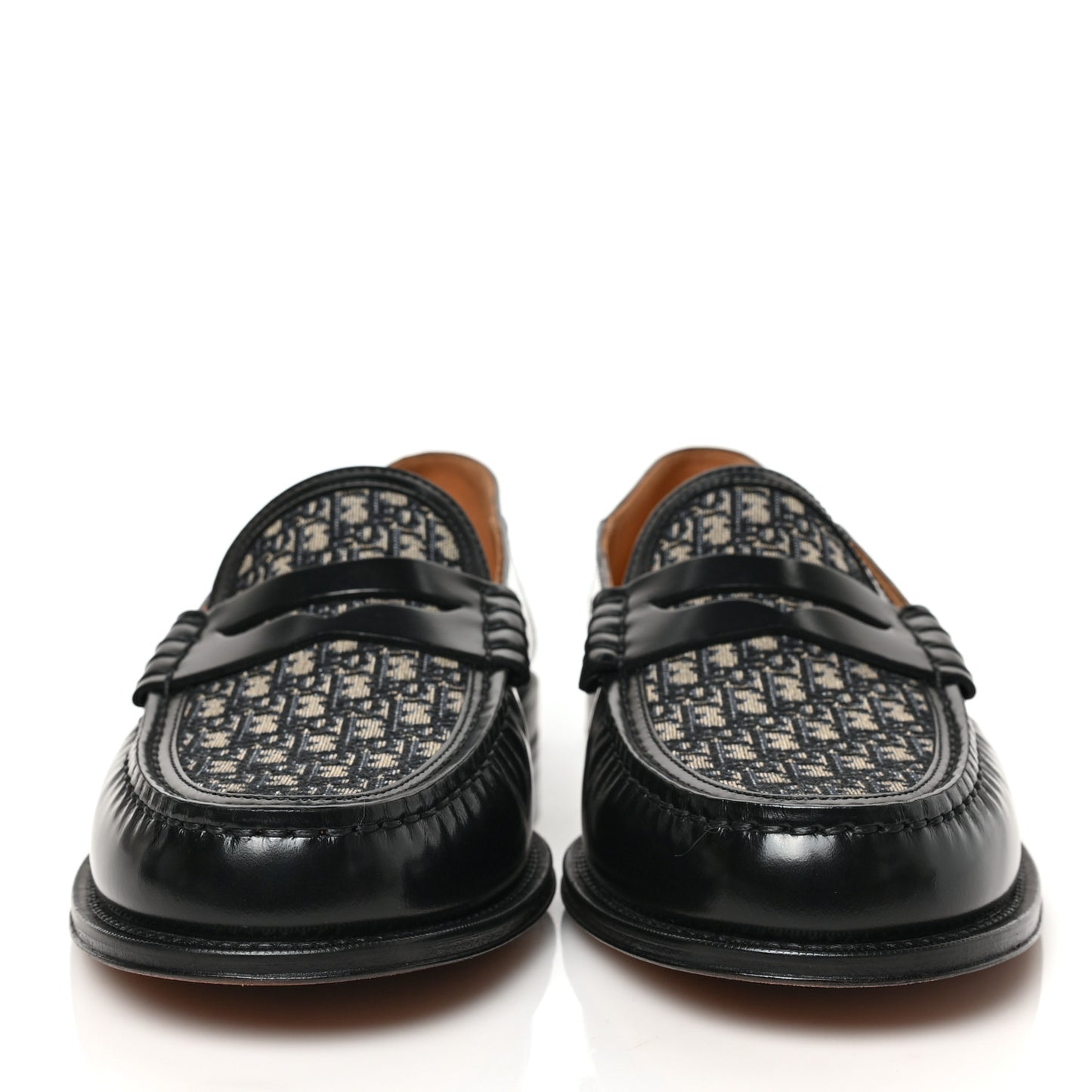Smooth Calfskin Oblique Blake Loafers 40 Black