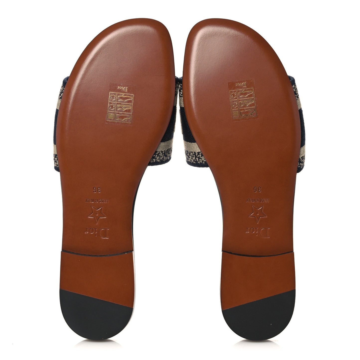 Canvas Embroidered Dway Mules Slide Sandals 36 Deep Blue