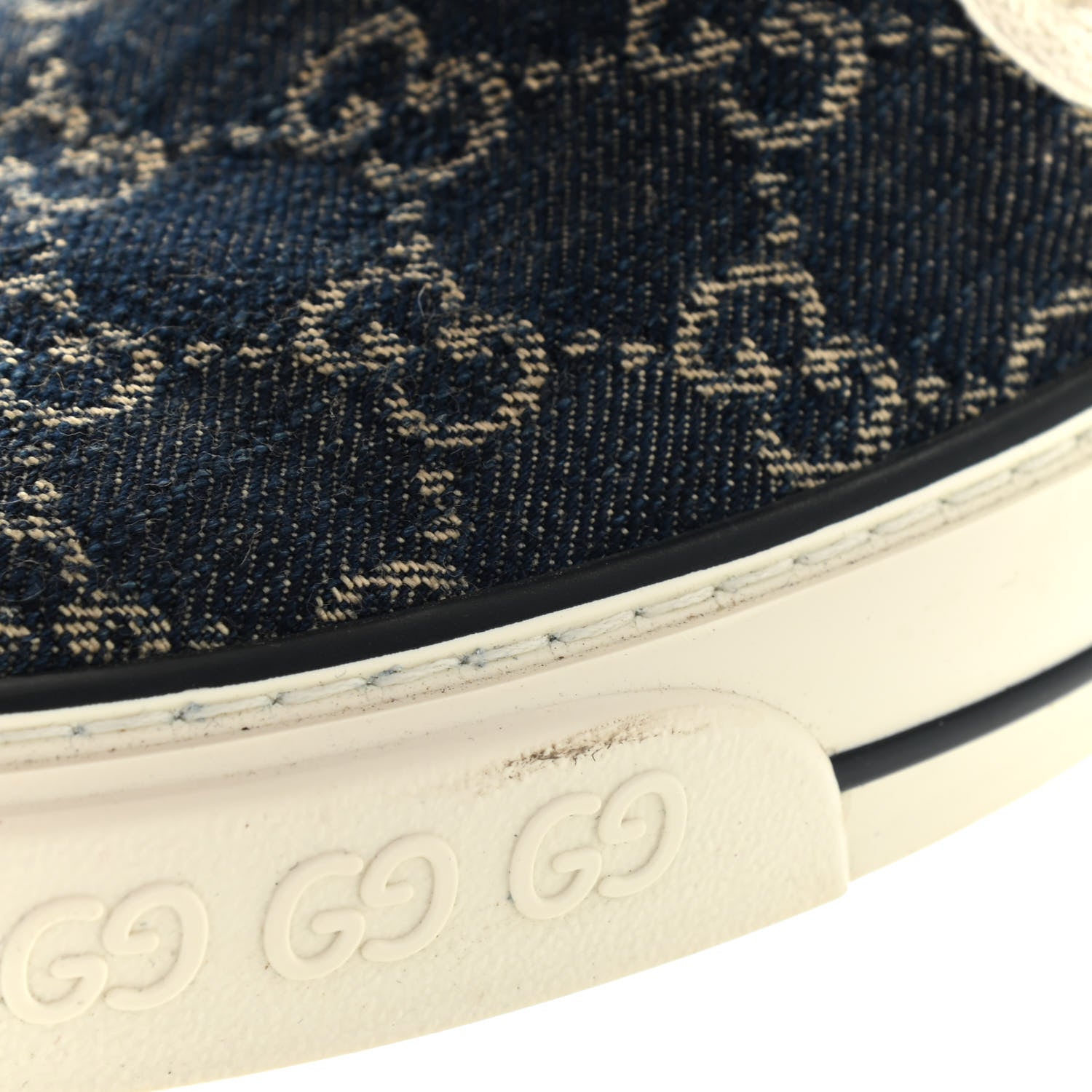 Gucci New Denim GG Monogram Mens 1977 Tennis Slip On Sneakers 9.5 Blue Tea Mystic White 8 of 10