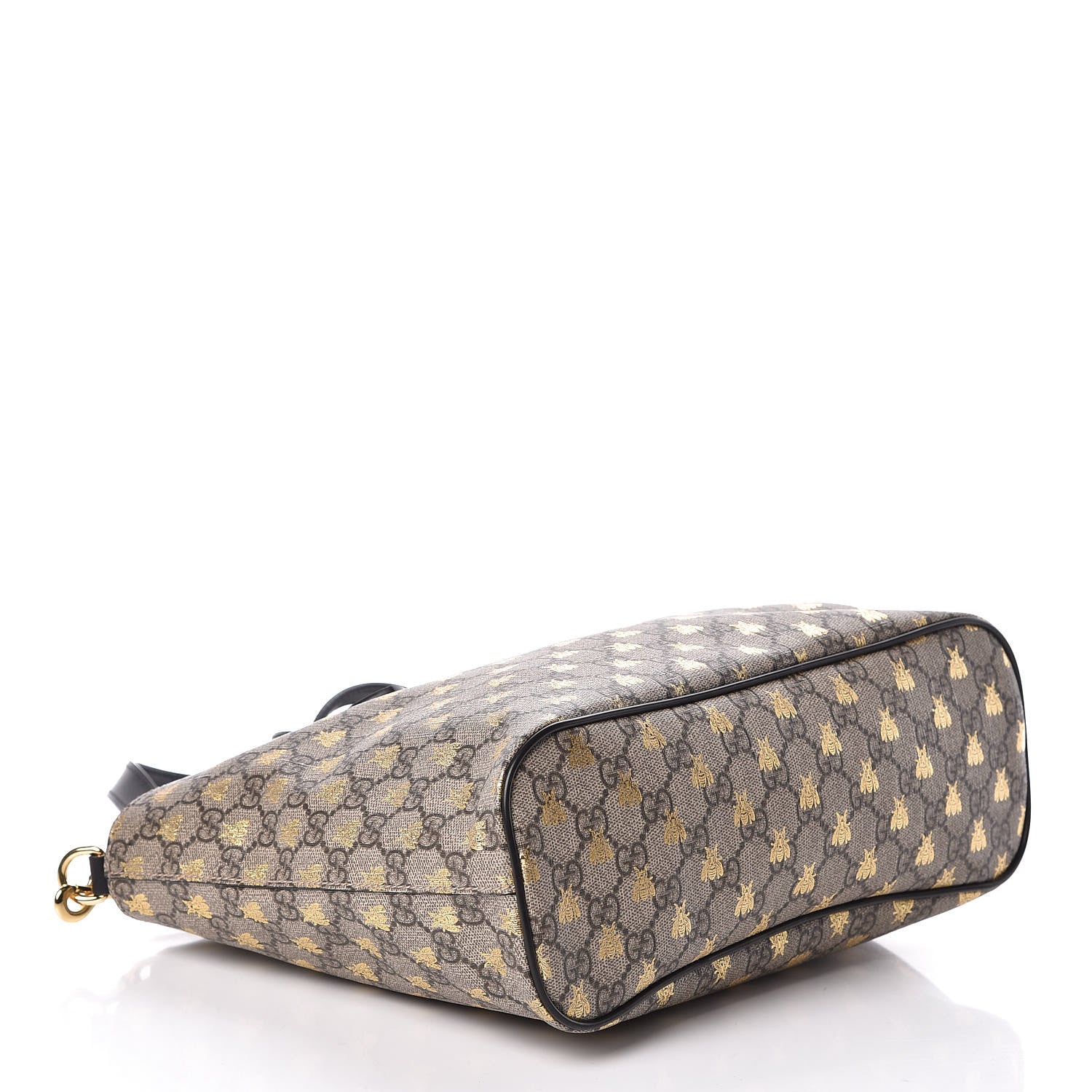 Gucci Soft GG Supreme Monogram Bees Small Crossbody Tote Beige Oro Black 4 of 9