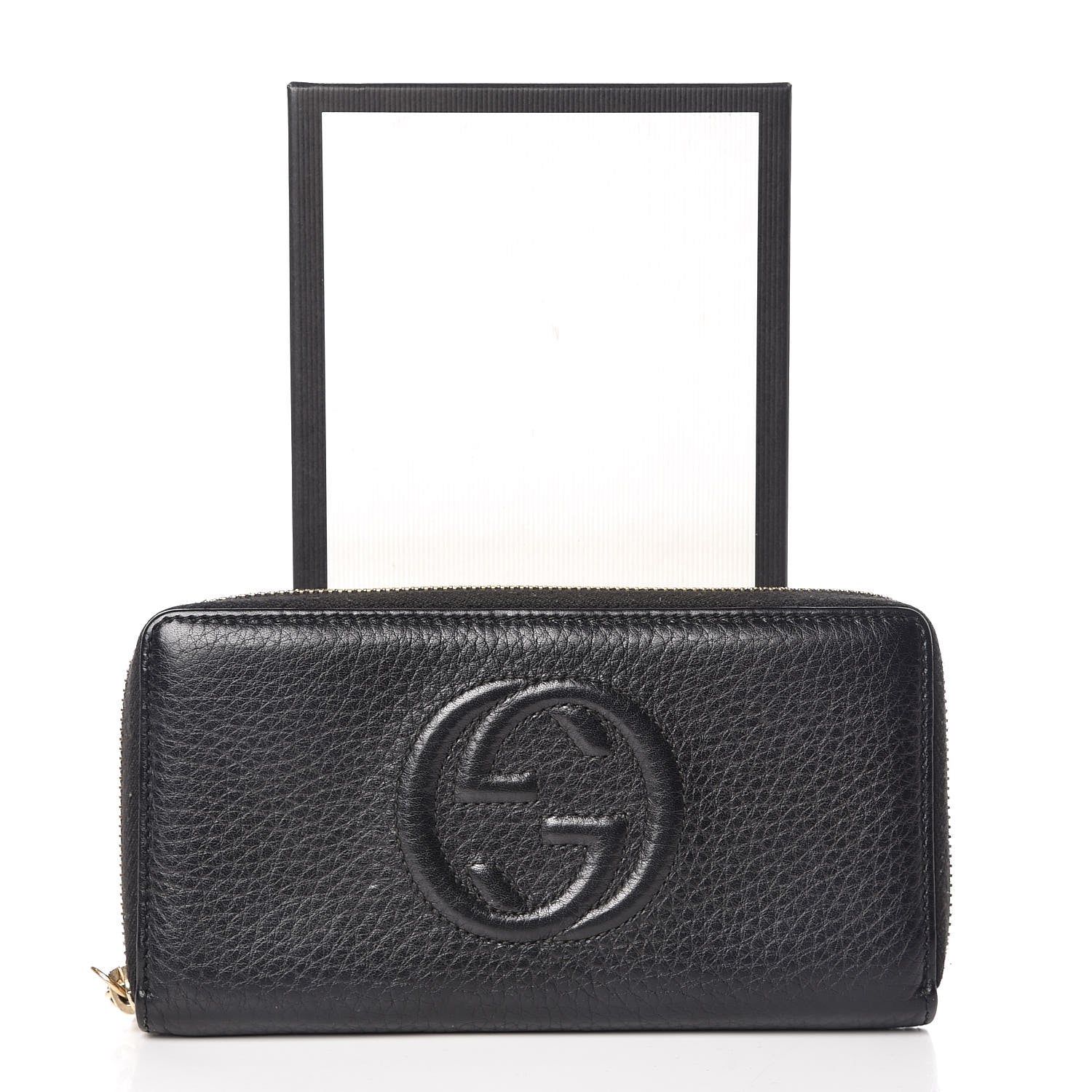 Gucci Pebbled Calfskin Soho Zip Around Wallet Black 10 of 10