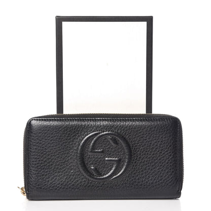 Gucci Pebbled Calfskin Soho Zip Around Wallet Black 10 of 10