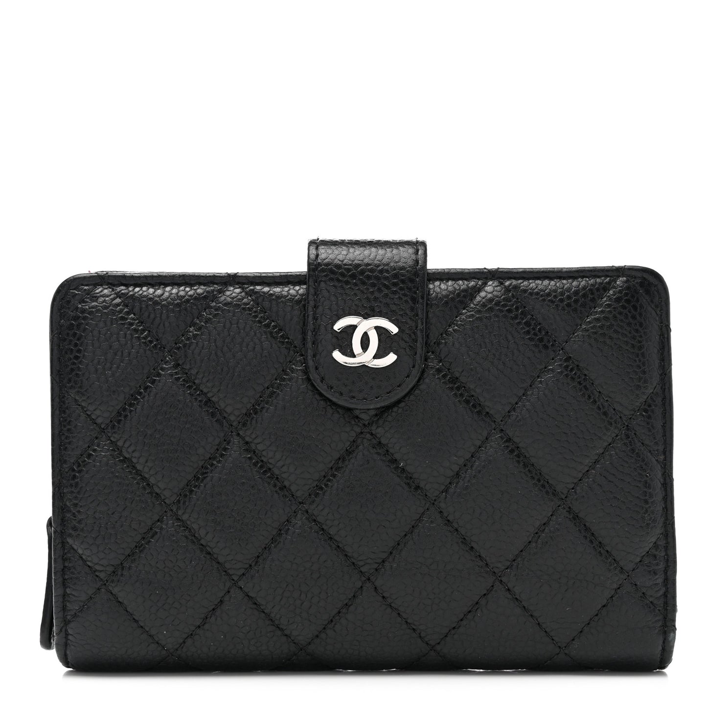 Caviar Quilted CC French Wallet Black