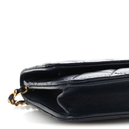 Chanel Lambskin Quilted Pearl Crush Wallet on Chain WOC Navy 10 of 11