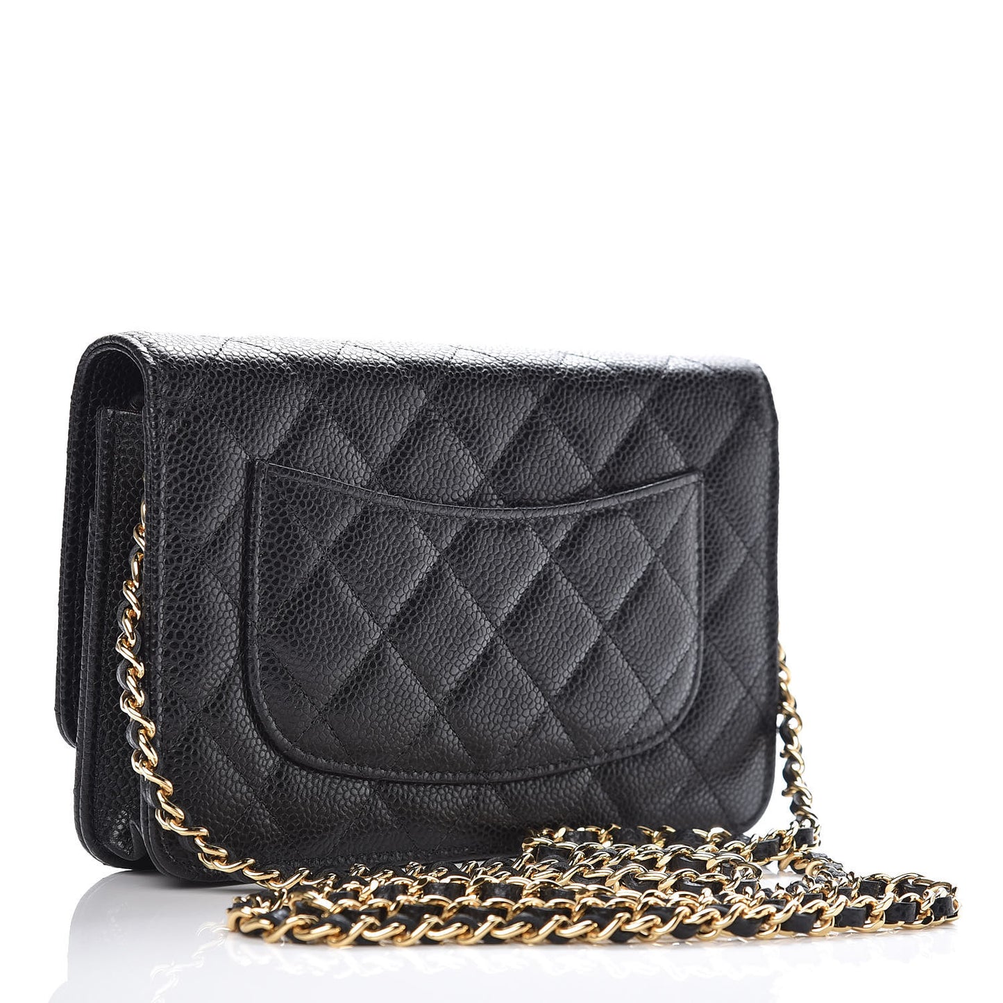 Caviar Quilted Wallet On Chain WOC Black
