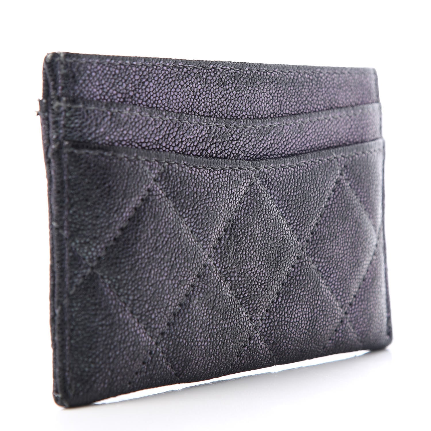 Chanel Iridescent Caviar Quilted Card Holder Black 3 of 9