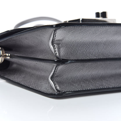 Prada Metallic Saffiano Lux Sound Crossbody Bag Cromo 5 of 9