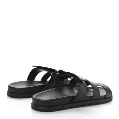 Hermes Calfskin Womens Chypre Sandals 41 Black 3 of 10