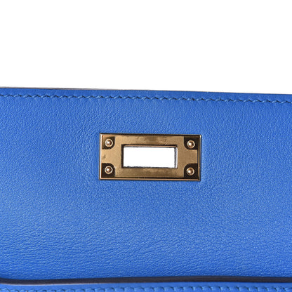 Hermes Swift Kelly Cut Clutch Pochette Bleu Zanzibar 15 of 23