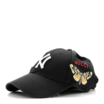 Gucci X MLB Cotton NY Yankees Baseball Hat 57-61 Black 1 of 11