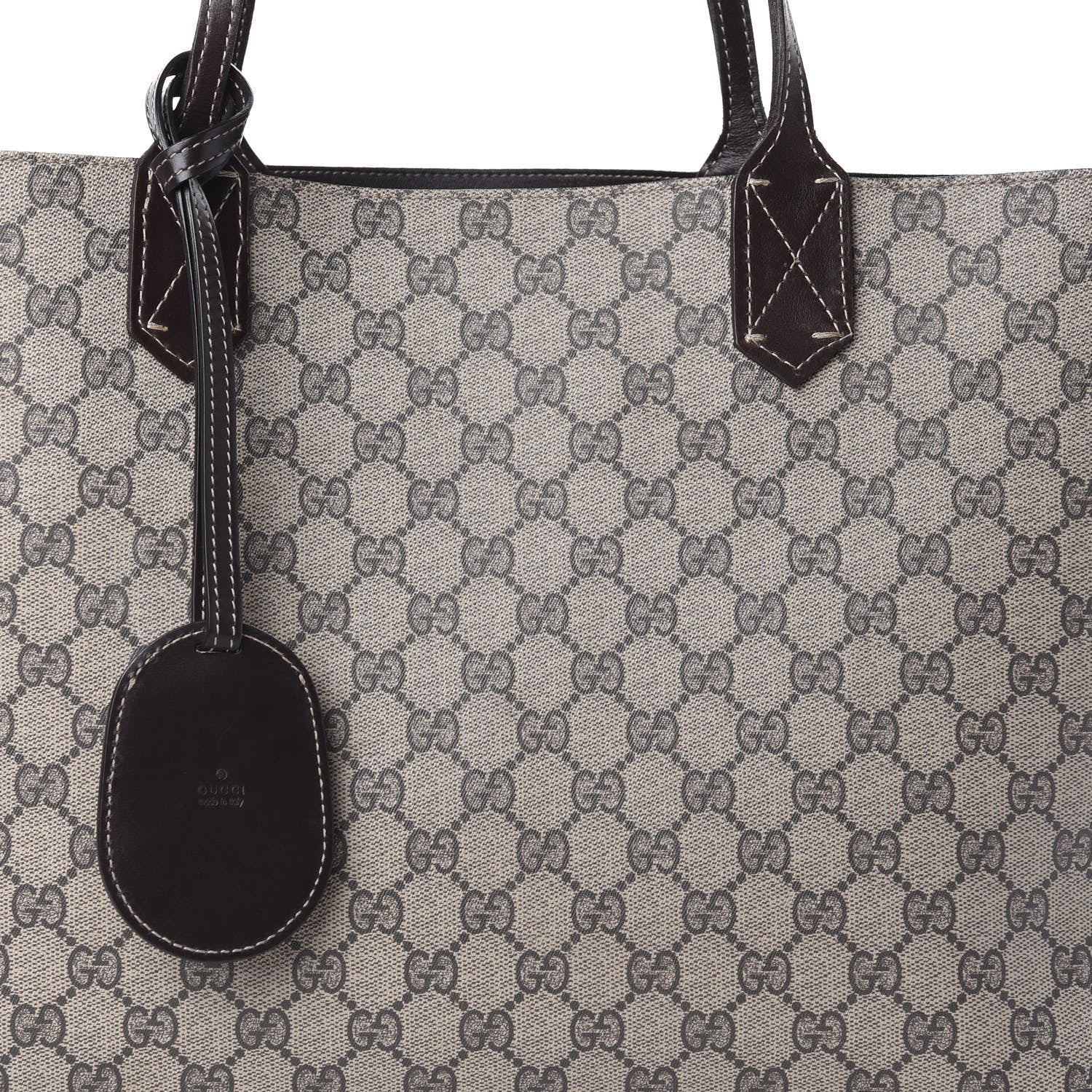 Gucci Calfskin GG Supreme Monogram Medium Reversible Tote Brown 14 of 17