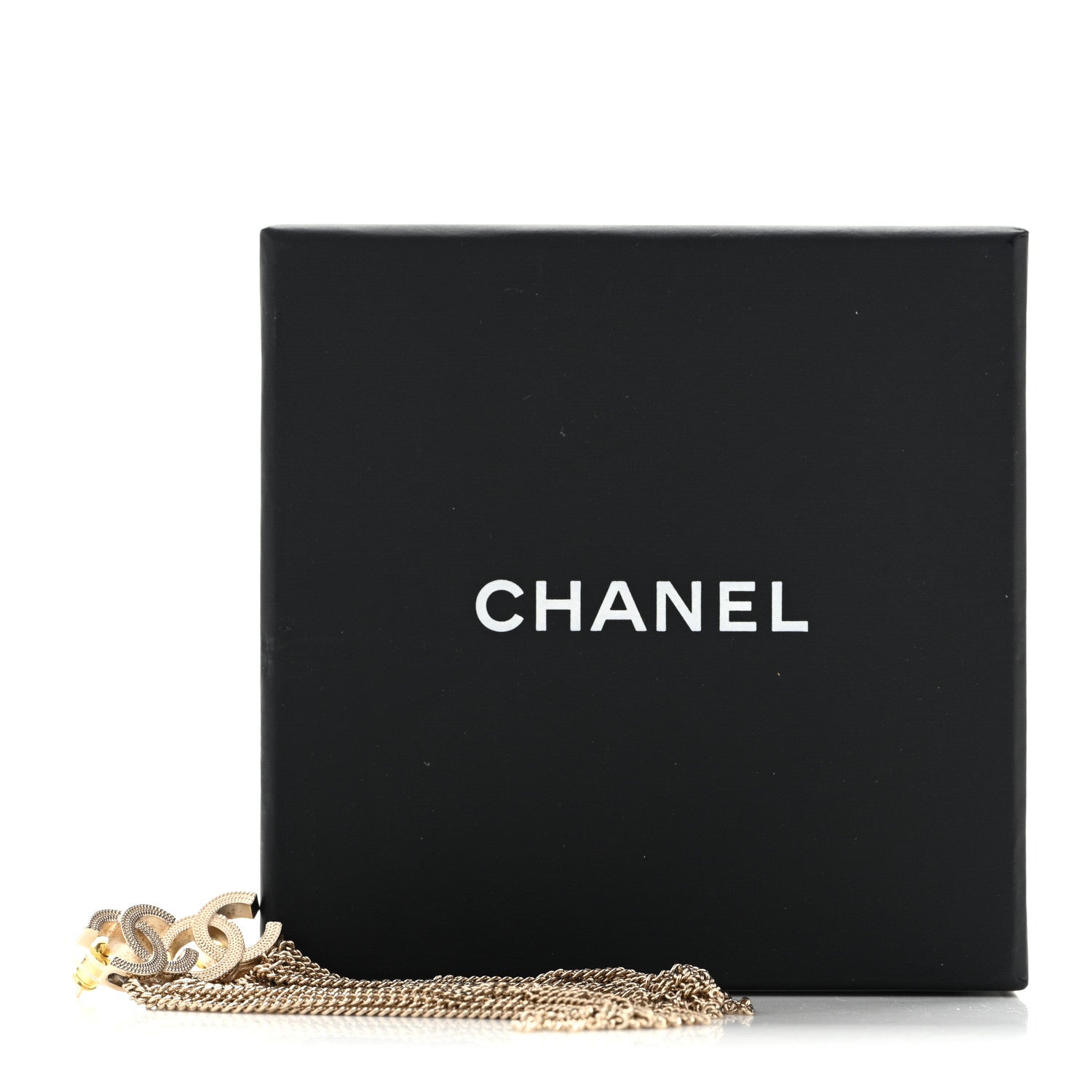 Chanel Metal CC Multi Strand Chain Drop Earrings Gold 5 of 5