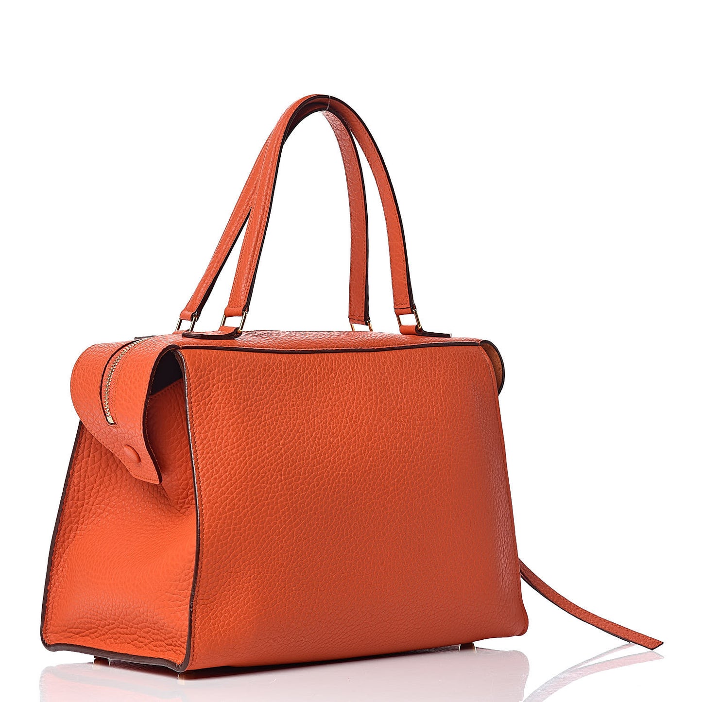 Bullhide Calfskin Small Ring Handbag Burnt Orange