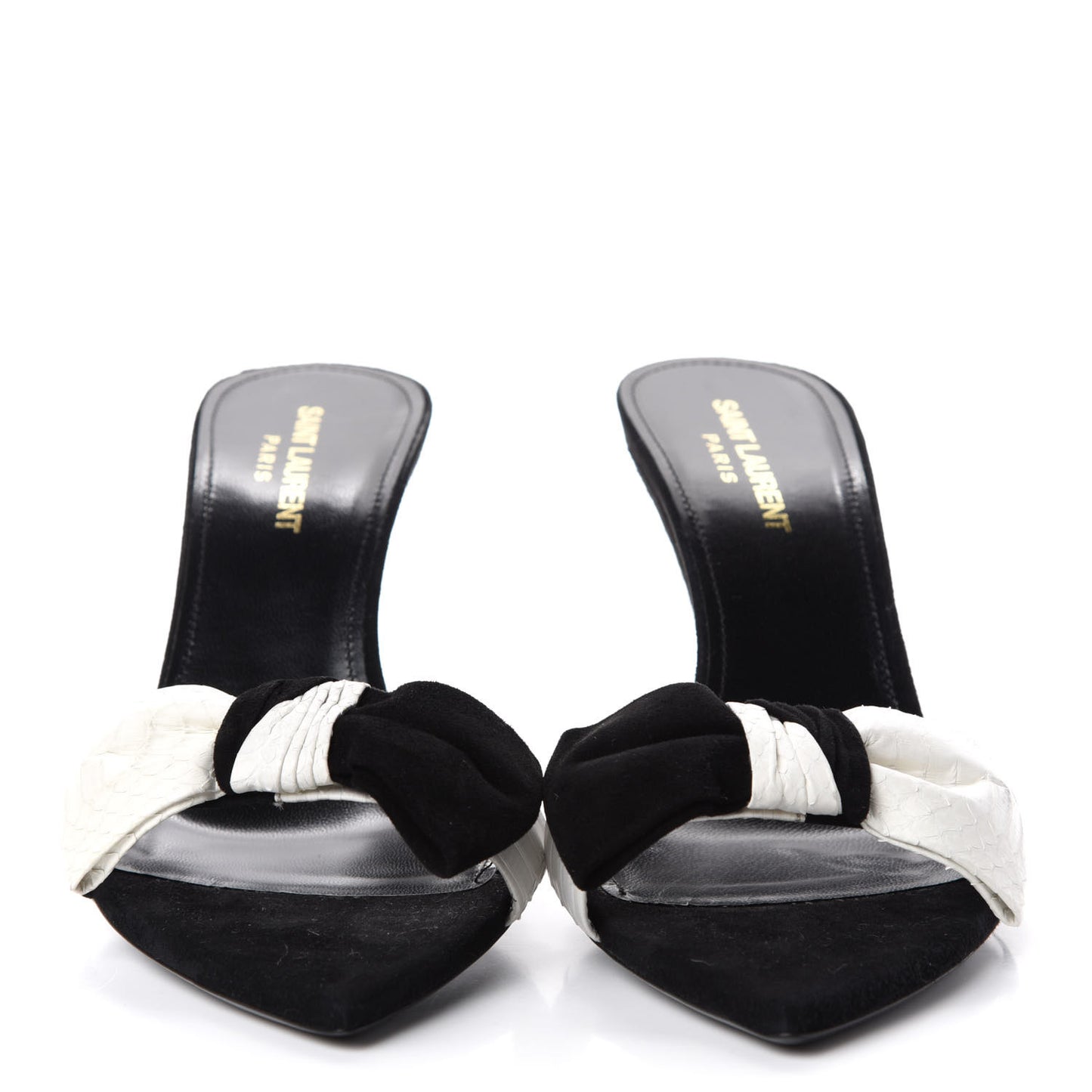 Suede Snakeskin Ayers Sandals 38.5 Black White