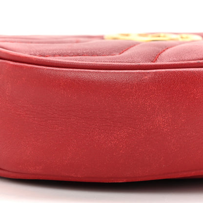 Gucci Calfskin Matelasse GG Marmont Belt Bag 85 34 Hibiscus Red 11 of 16