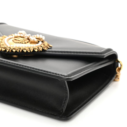 Dolce & Gabbana Smooth Calfskin Small Devotion Envelope Top Handle Bag Black 7 of 7