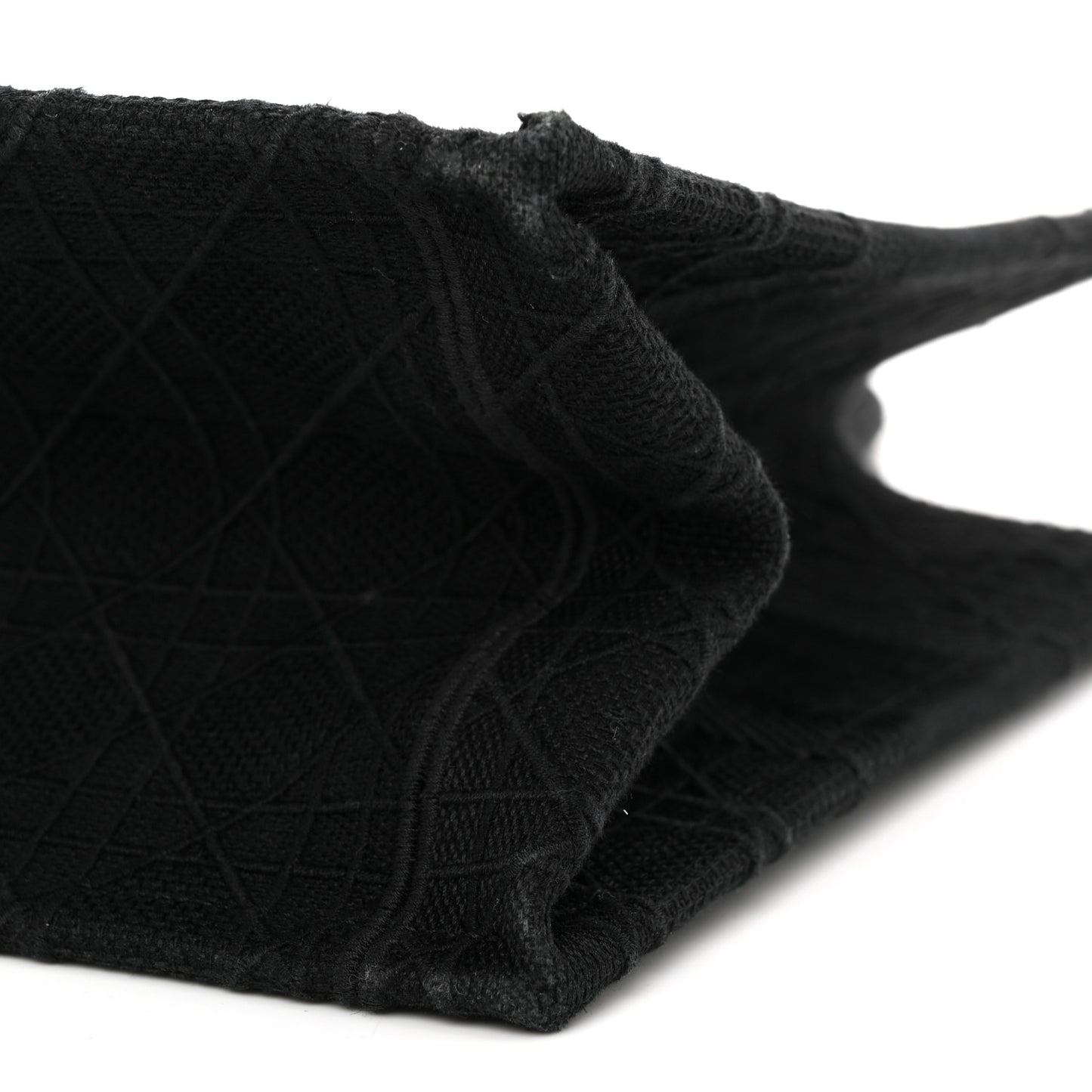 Canvas Embroidered Cannage Medium Book Tote Black Multicolor