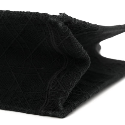 Christian Dior Canvas Embroidered Cannage Medium Book Tote Black Multicolor 10 of 12