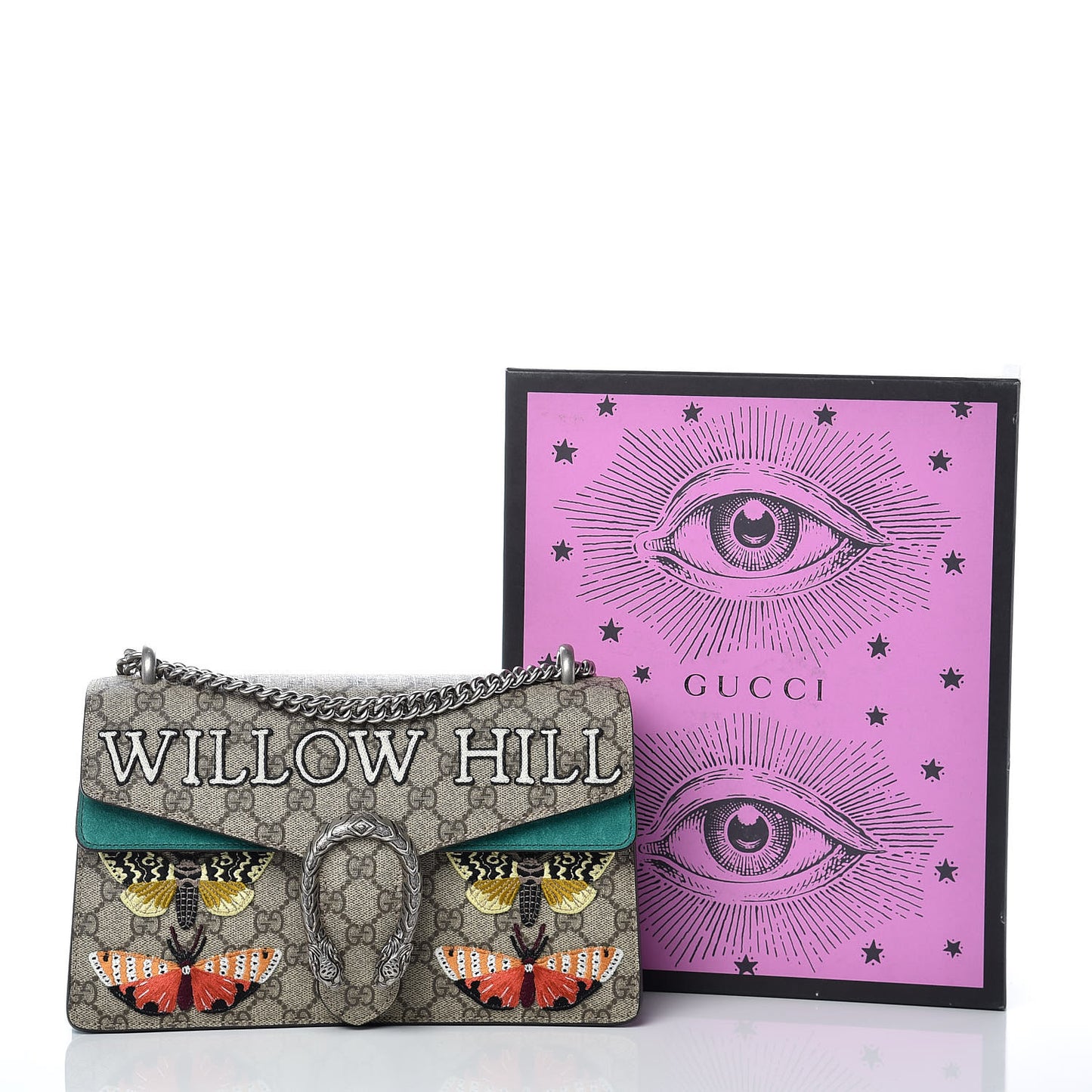 GG Supreme Monogram Willow Hill Embroidered Small Dionysus Shoulder Bag Emerald