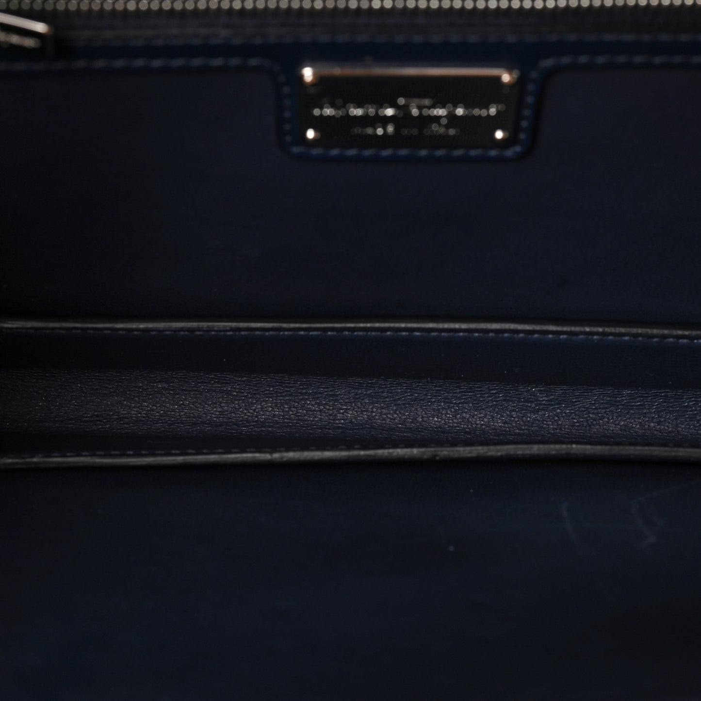 Calfskin Denim Floral Embroidered Ginny Bow Crossbody Bag Oxford Blue