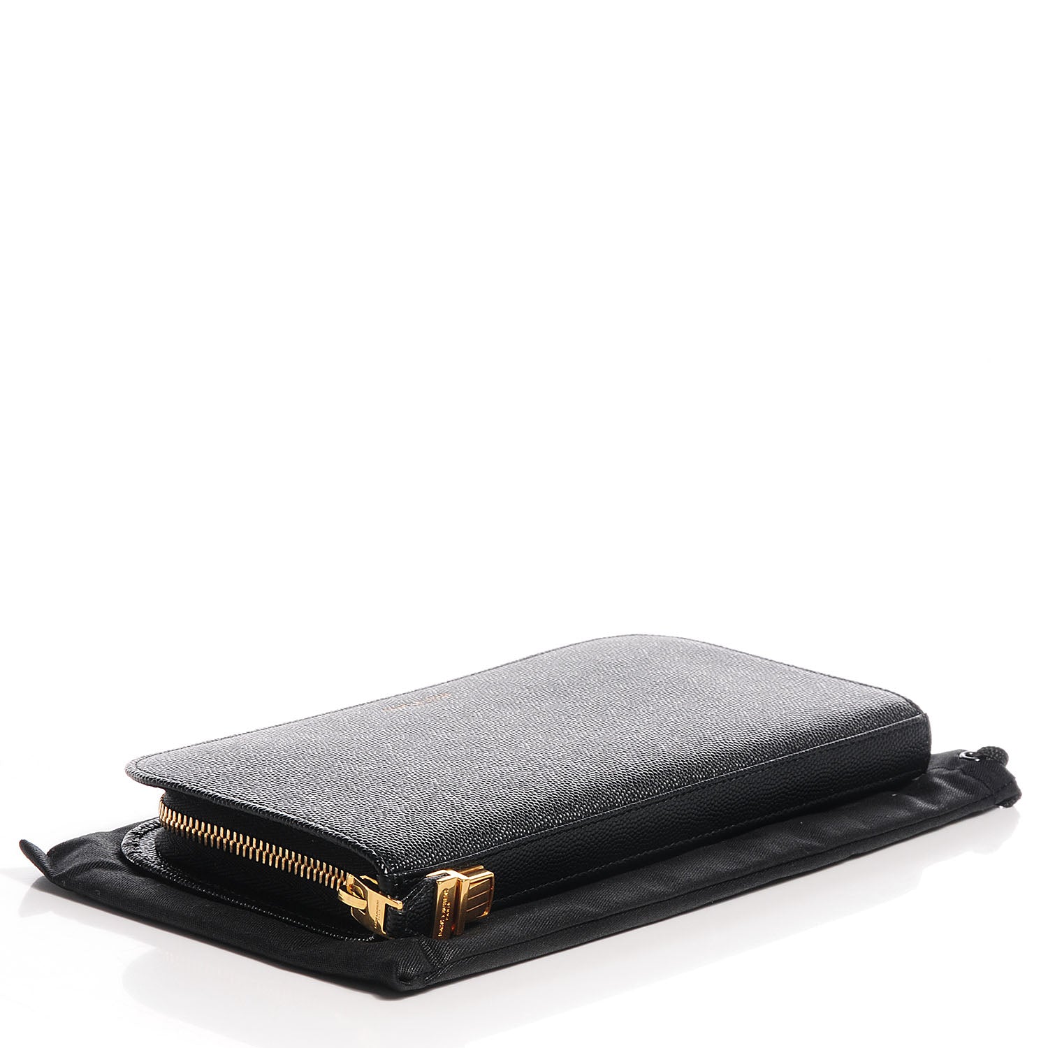 Saint Laurent Grain De Poudre Classic Zip Around Wallet Nero Black 4 of 10