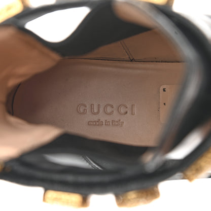 Gucci Calfskin Crystal GG Trip Chelsea Ankle Boots 39.5 Black 6 of 10